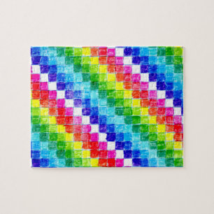 Coloured In Graph Paper Squares Jigsaw Puzzle