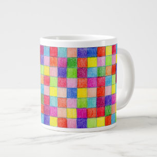 Coloured In Graph Paper Squares Large Coffee Mug