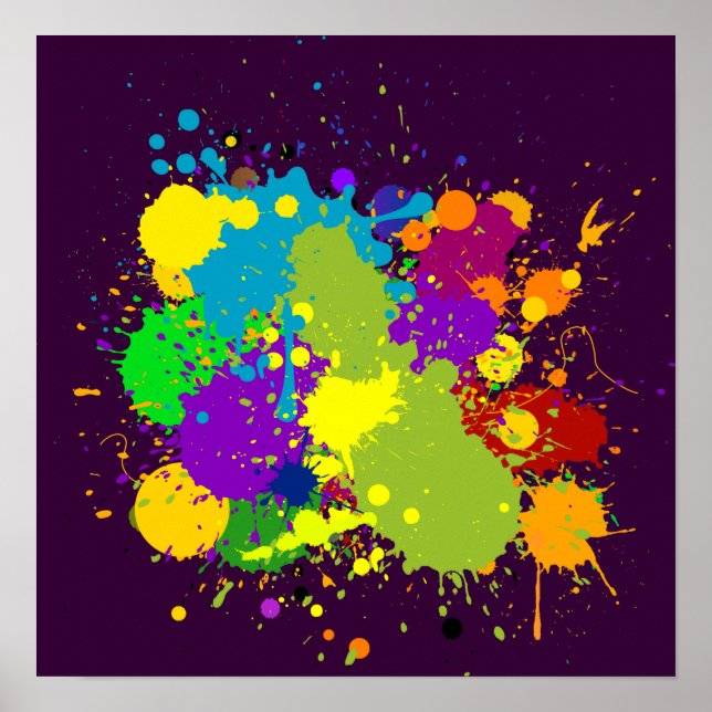 Coloured Inky Splats Poster (Front)