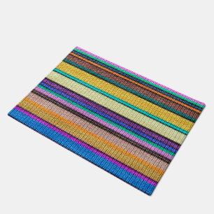 Coloured knitting Stripes seamless pattern 1 Doormat