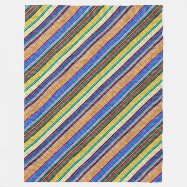 Coloured knitting Stripes seamless pattern 1 Fleece Blanket (Front)