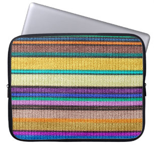 Coloured knitting Stripes seamless pattern 1 Laptop Sleeve