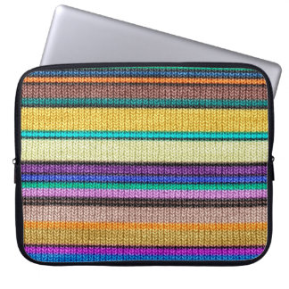 Coloured knitting Stripes seamless pattern 1 Laptop Sleeve