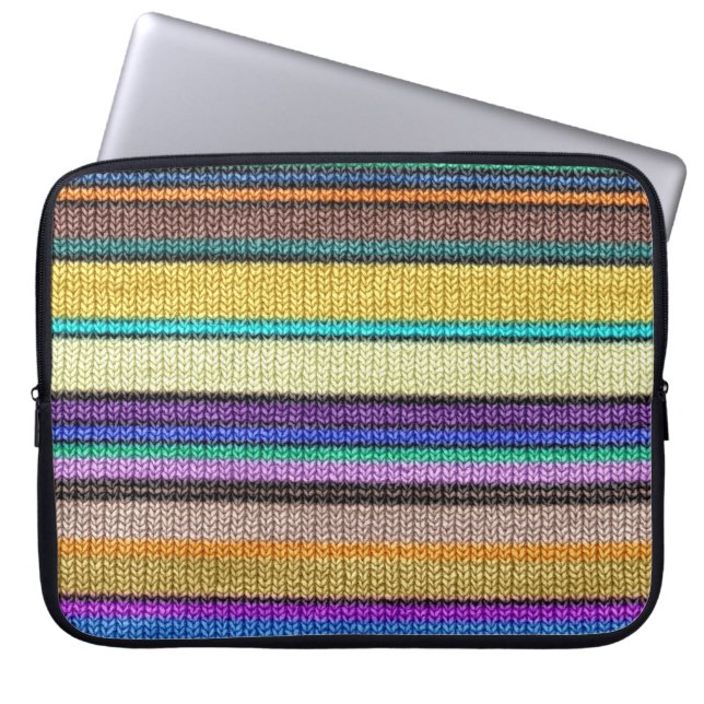 Coloured knitting Stripes seamless pattern 1 Laptop Sleeve (Front)