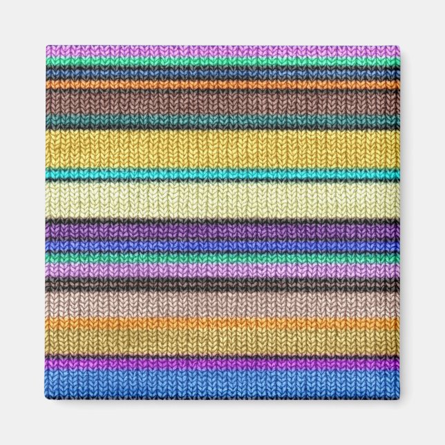 Coloured knitting Stripes seamless pattern 1 Magnet (Front)