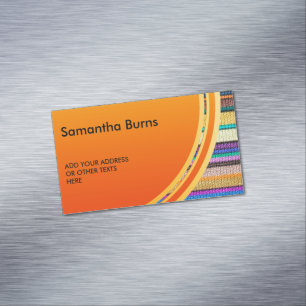 Coloured knitting Stripes seamless pattern 1 Magnetic Business Card