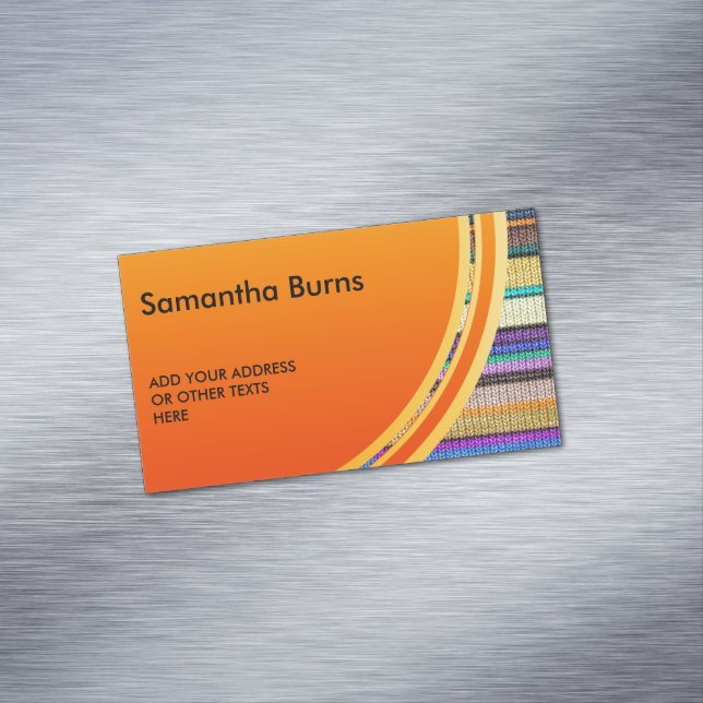 Coloured knitting Stripes seamless pattern 1 Magnetic Business Card (In Situ)