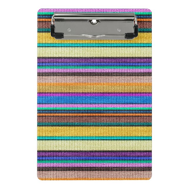 Coloured knitting Stripes seamless pattern 1 Mini Clipboard (Front)