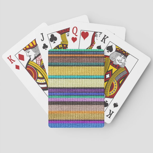 Coloured knitting Stripes seamless pattern 1 Playing Cards (Back)