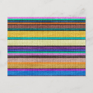 Coloured knitting Stripes seamless pattern 1 Postcard