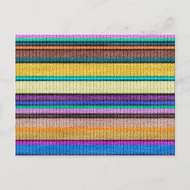 Coloured knitting Stripes seamless pattern 1 Postcard (Front)