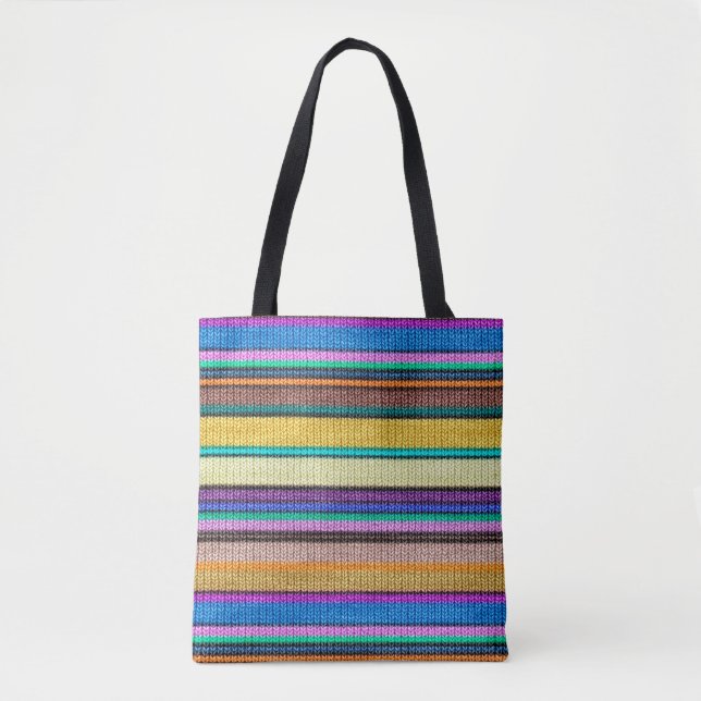 Coloured knitting Stripes seamless pattern 1 Tote Bag (Front)