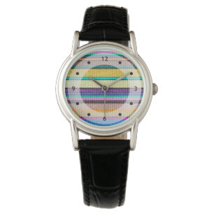 Coloured knitting Stripes seamless pattern 1 Watch