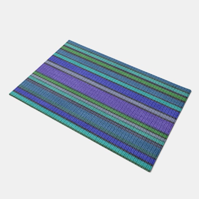 Coloured knitting Stripes seamless pattern 2 Doormat (Angled)
