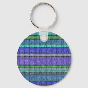 Coloured knitting Stripes seamless pattern 2 Key Ring