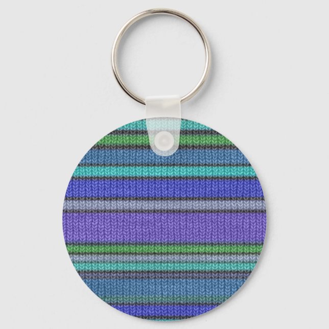 Coloured knitting Stripes seamless pattern 2 Key Ring (Front)