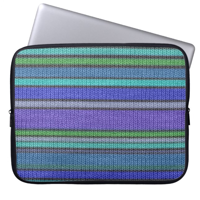 Coloured knitting Stripes seamless pattern 2 Laptop Sleeve (Front)