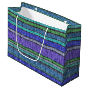Coloured knitting Stripes seamless pattern 2 Large Gift Bag