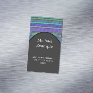 Coloured knitting Stripes seamless pattern 2 Magnetic Business Card