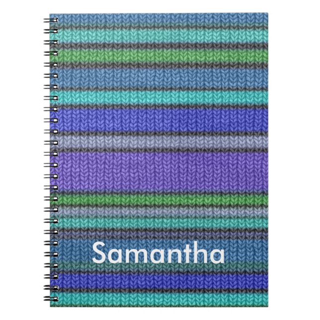 Coloured knitting Stripes seamless pattern 2 Notebook (Front)