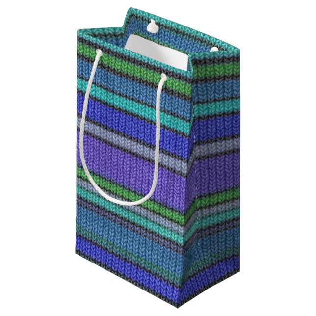 Coloured knitting Stripes seamless pattern 2 Small Gift Bag (Front Angled)