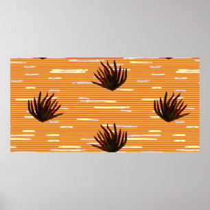 Coloured leaves,exotic plant seamless pattern in v poster