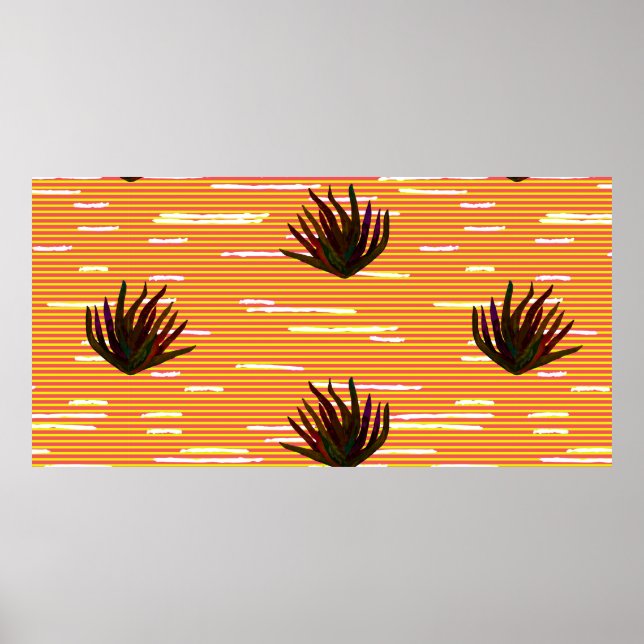 Coloured leaves,exotic plant seamless pattern in v poster (Front)