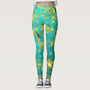 coloured leggings elegant notes pattern shiny