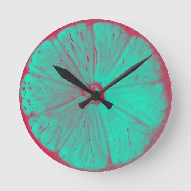 Coloured Lemons Round Clock (Front)