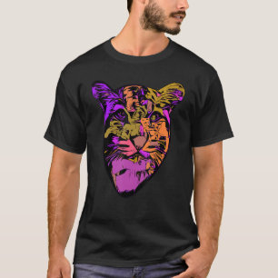 Coloured Leopard predator print head imprint with T-Shirt