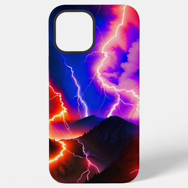 Coloured Lightning Mountain One iPhone Case (Back)