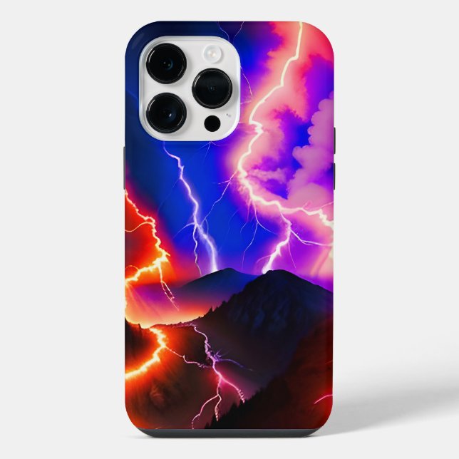 Coloured Lightning Mountain One iPhone Case (Back)