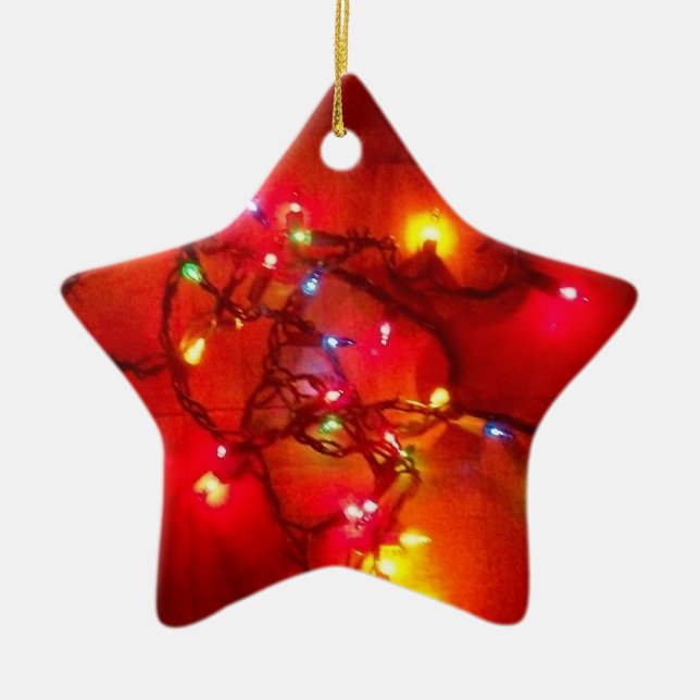 'Coloured Lights'  Star Ornament (Front)