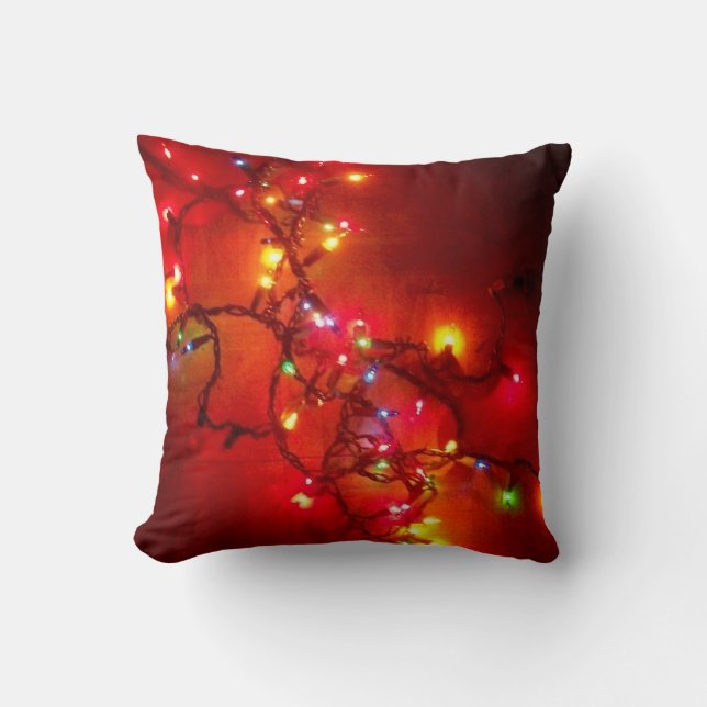 'Coloured Lights' Throw Pillow (Front)