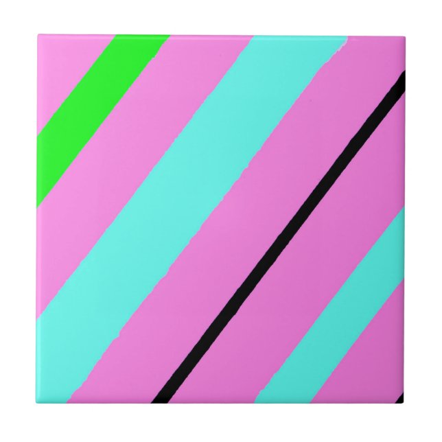 Coloured lines ceramic tile (Front)