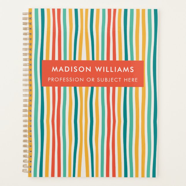 Coloured Lines Modern Flowers Planner (Front)