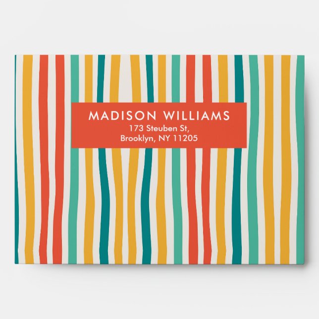 Coloured Lines Modern Minimalist Simple  Envelope (Front)