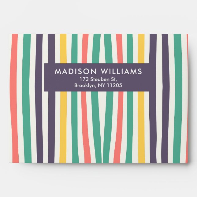 Coloured Lines Modern Minimalist Simple  Envelope (Front)