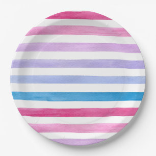 Coloured lines paper plate