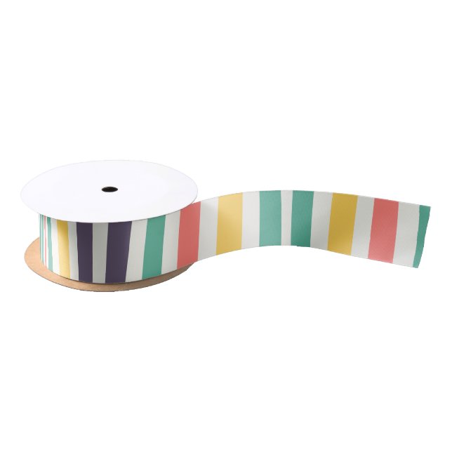 Coloured Lines Satin Ribbon (Spool)