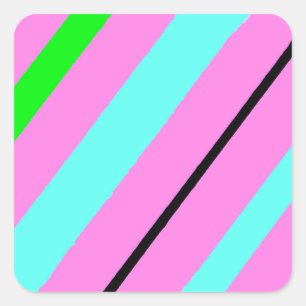 Coloured lines square sticker