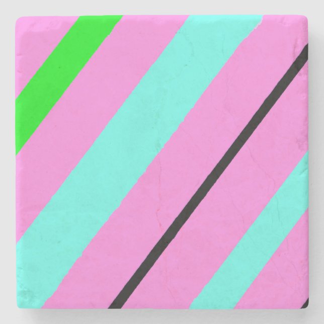 Coloured lines stone coaster (Front)