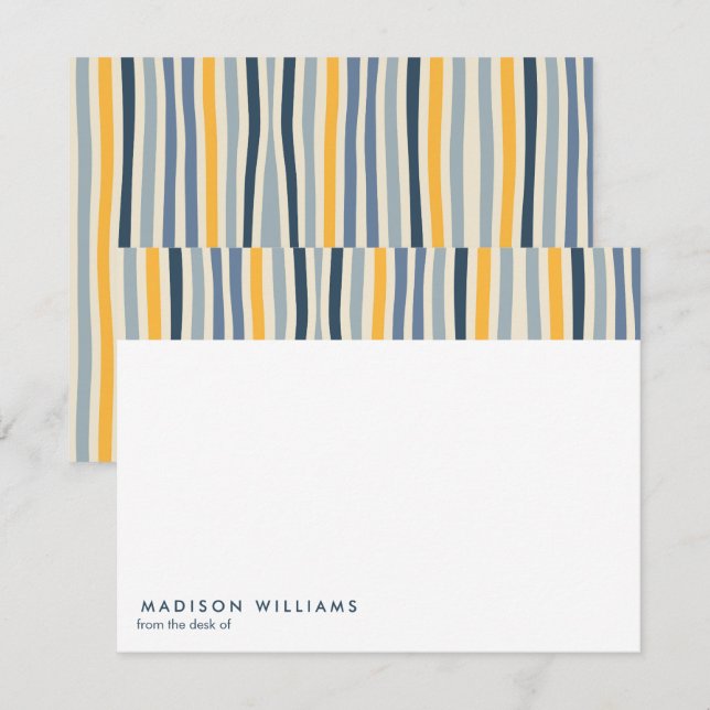 Coloured Lines Stylish Trendy Modern Note Card (Front/Back)