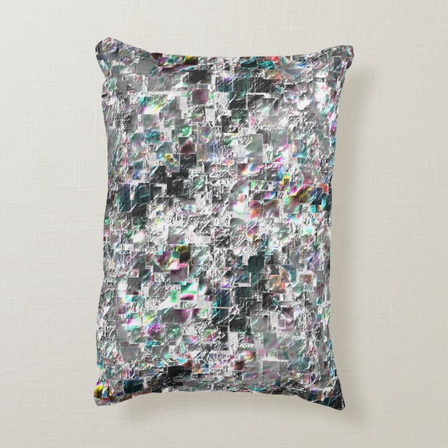 Coloured look like square dvd cutouts, rough mosai decorative cushion (Back(Vertical))