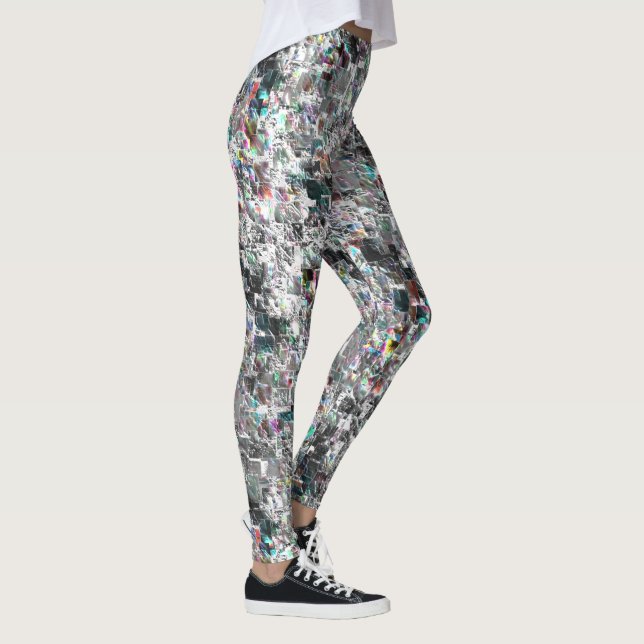 Coloured look like square dvd cutouts, rough mosai leggings (Right)
