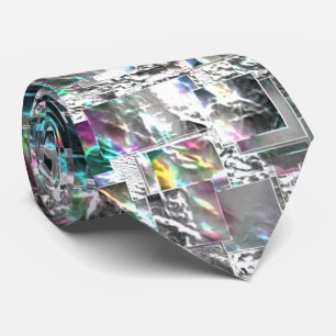 Coloured look like square dvd cutouts, rough mosai tie