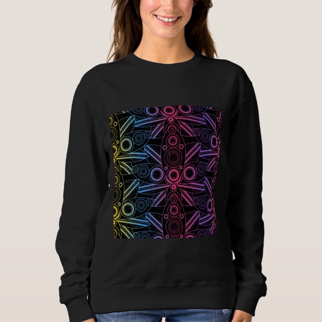 Coloured Lotus Rainbow Black Sweatshirt (Front)