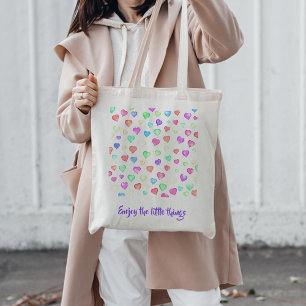 Coloured love hearts shapes Tote Bag
