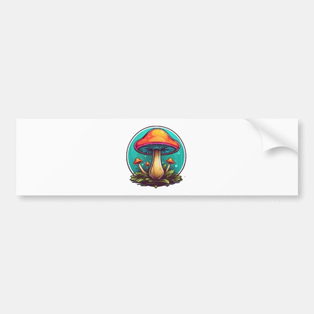 Coloured Magic Mushrooms Bumper Sticker (Front)
