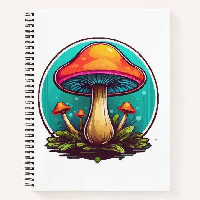 Coloured Magic Mushrooms Notebook (Front)